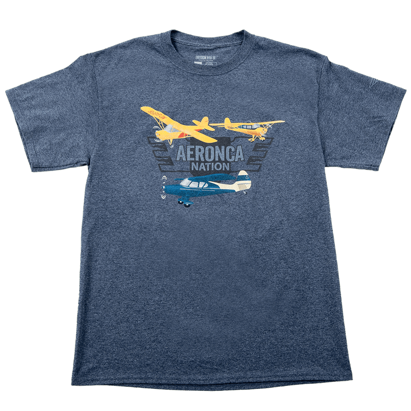 Vintage Aircraft Association Aeronca Nation 3 Planes T-Shirt