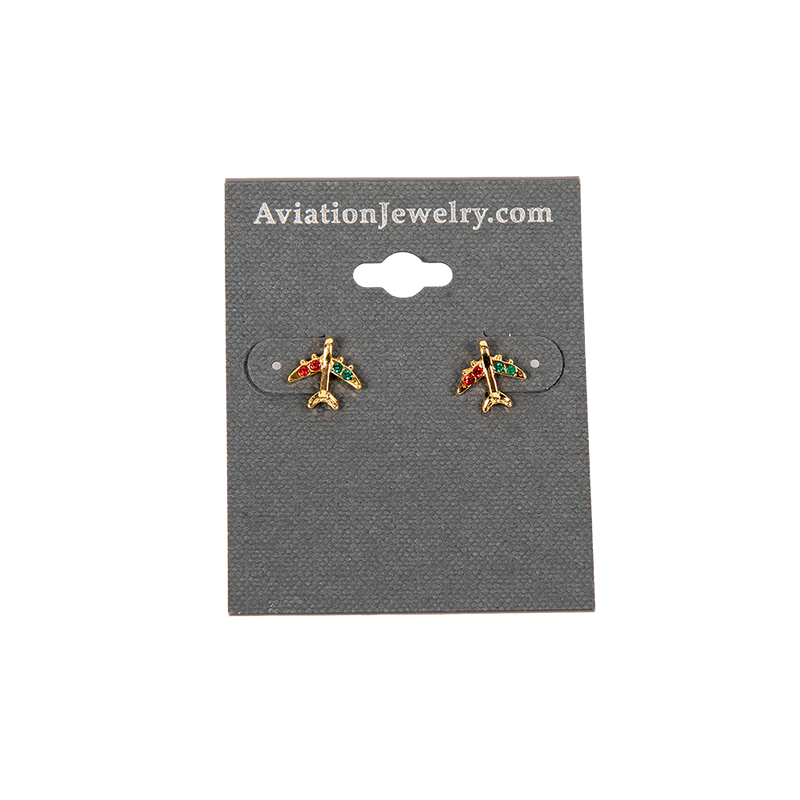 Holiday Red and Green Mini Jet Earrings