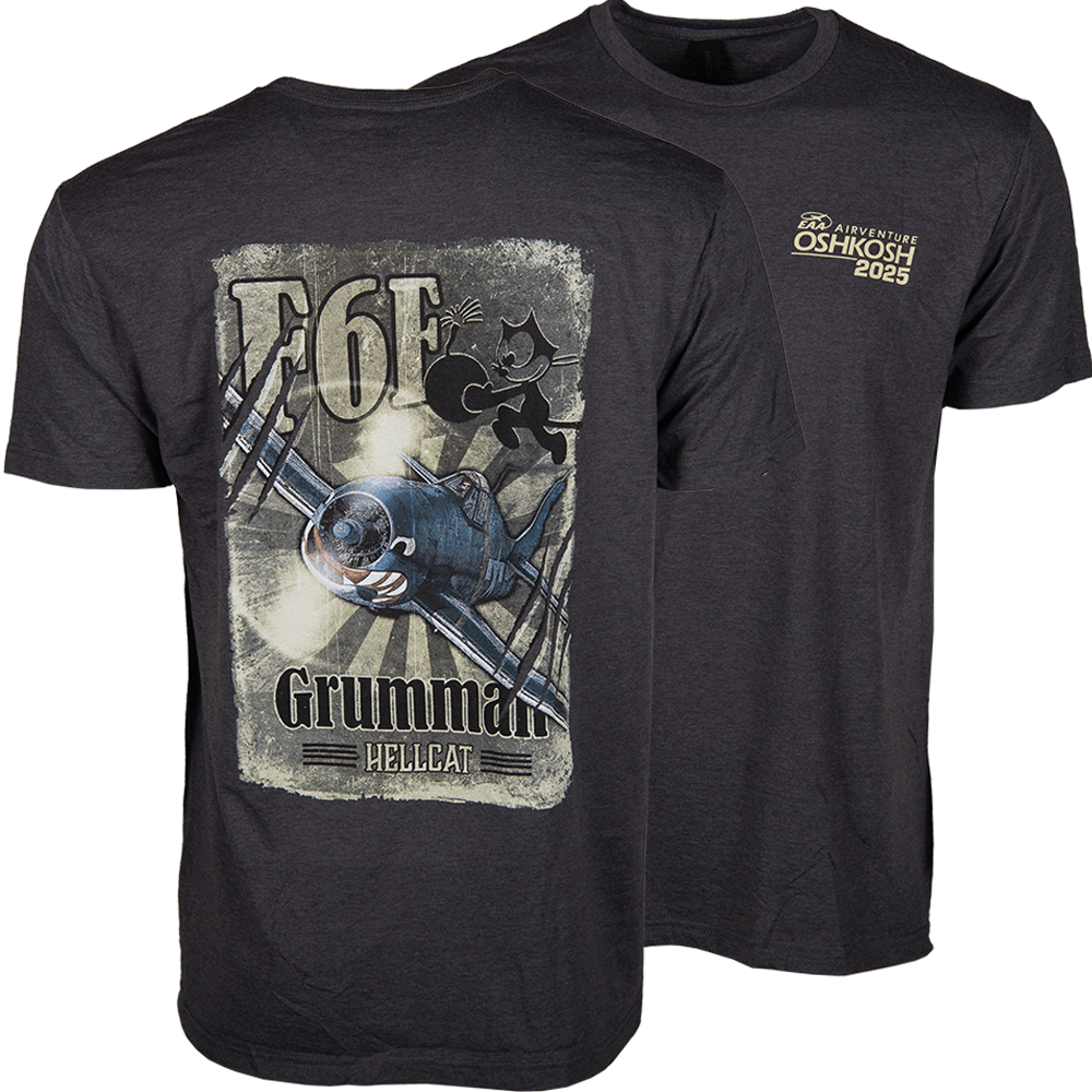 EAA AirVenture Oshkosh 2025 F6F Grumman Felix Hellcat T-Shirt