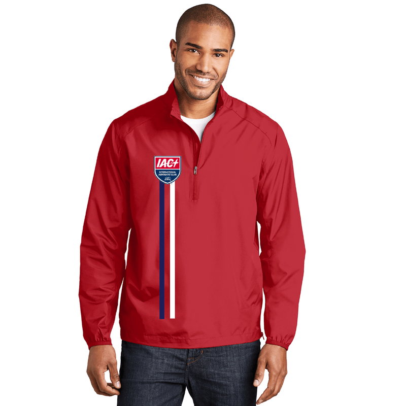 IAC 50th Anniversary Red Wind Breaker Jacket with Quarter Zip Front