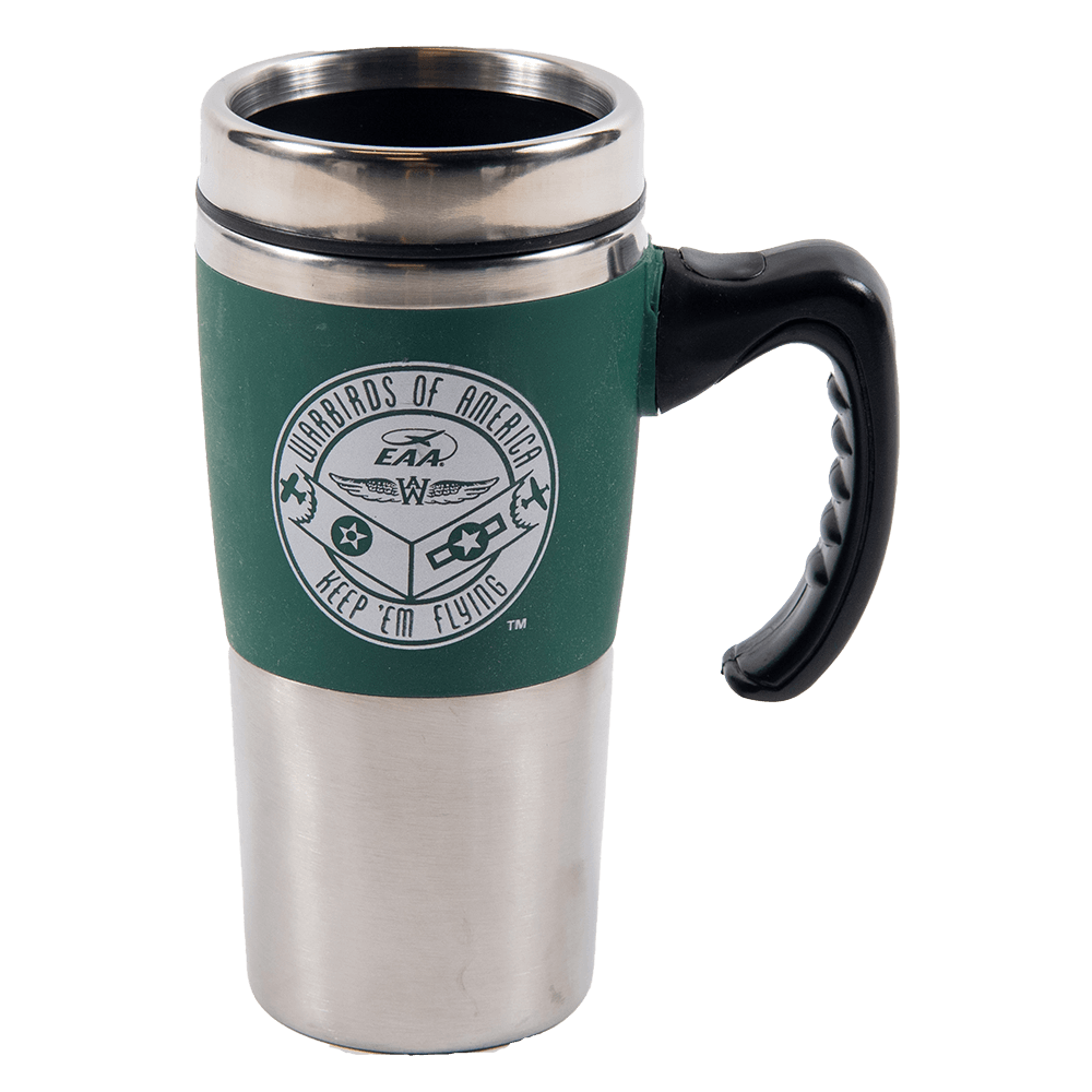 Travel mug Green round Warbirds LogoWB Shop EAA Merchandise