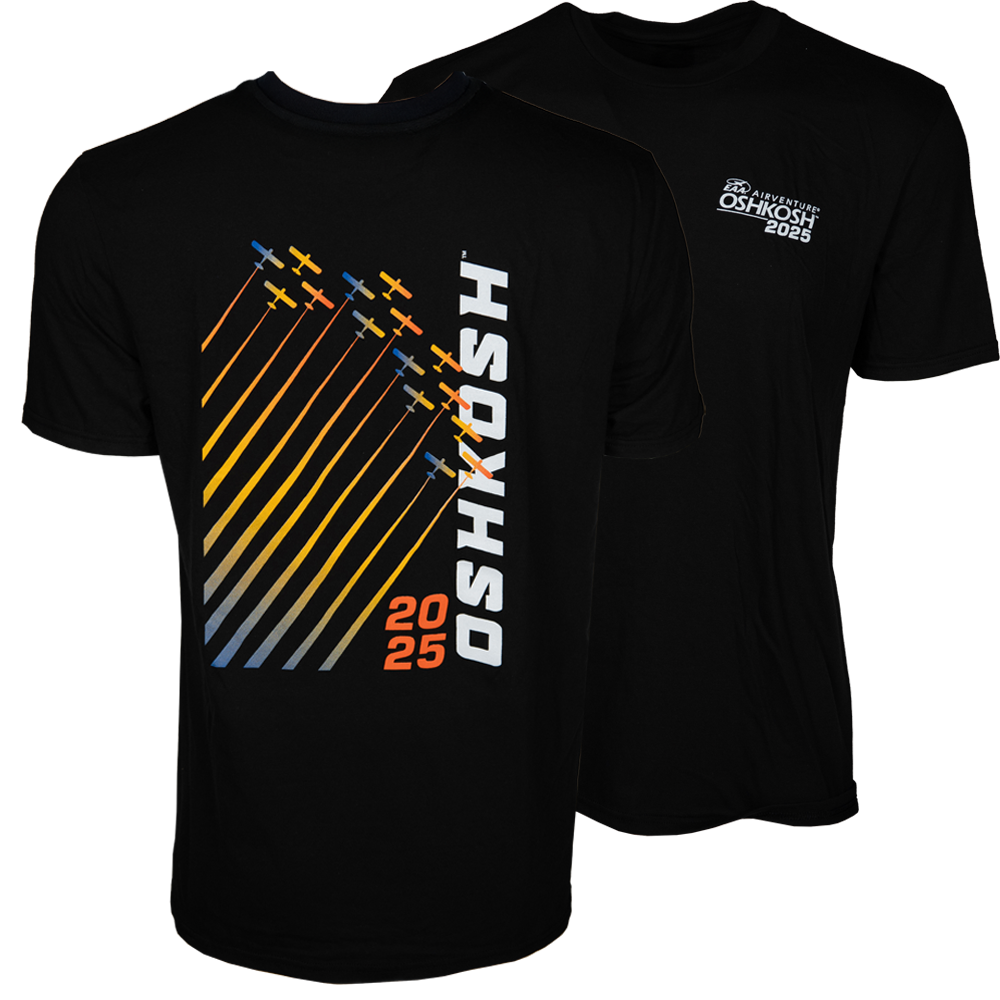 EAA AirVenture Oshkosh 2025 Rainbow Contrails T-Shirt – Shop