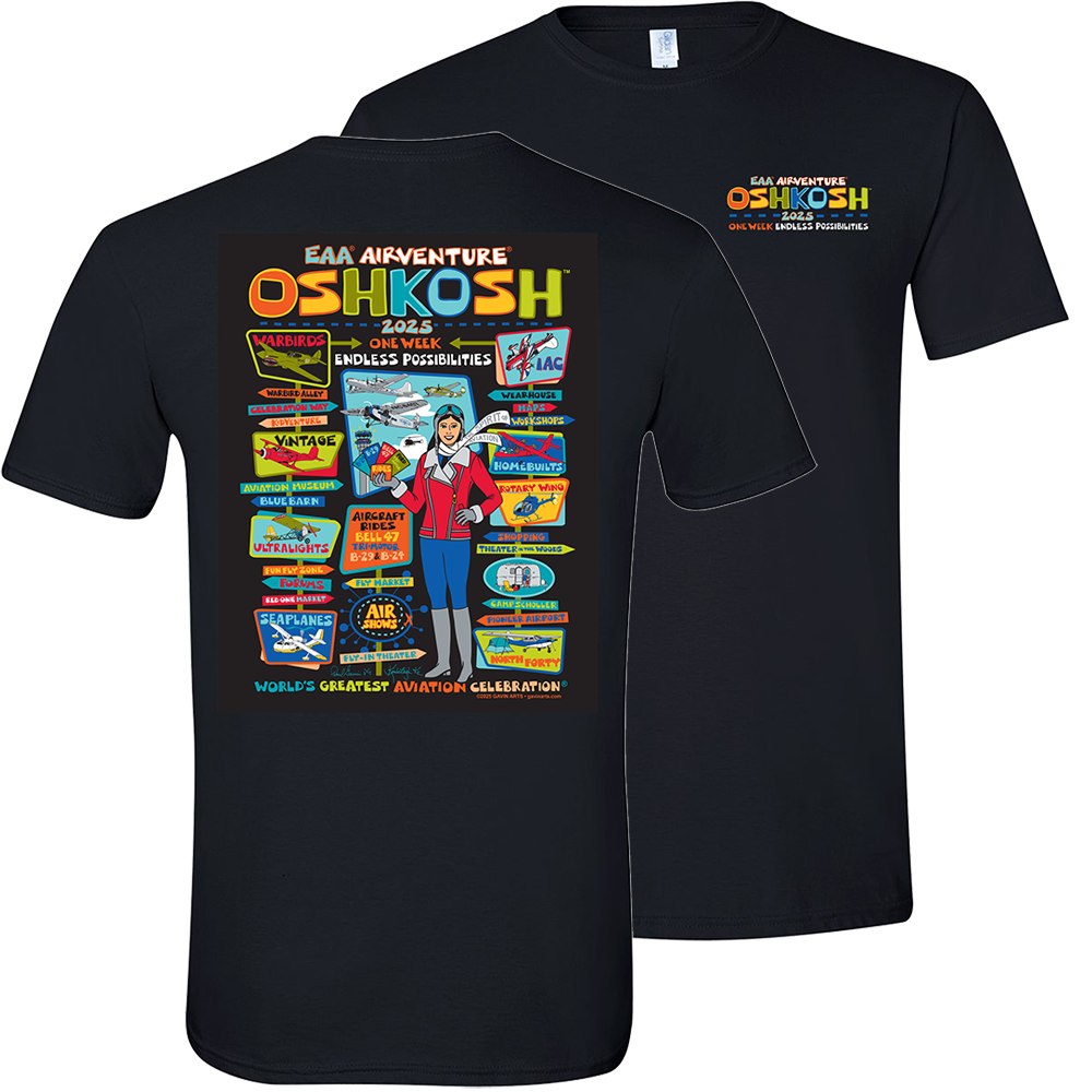EAA AirVenture Oshkosh 2025 Retro Design T-Shirt – Shop EAA