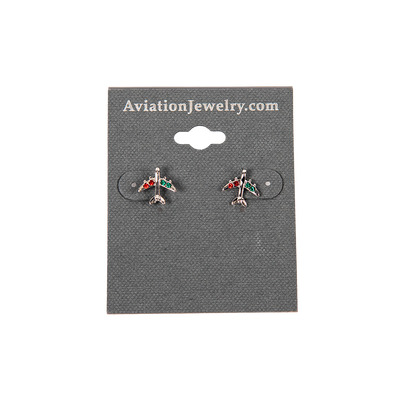 Holiday Red and Green Mini Jet Earrings