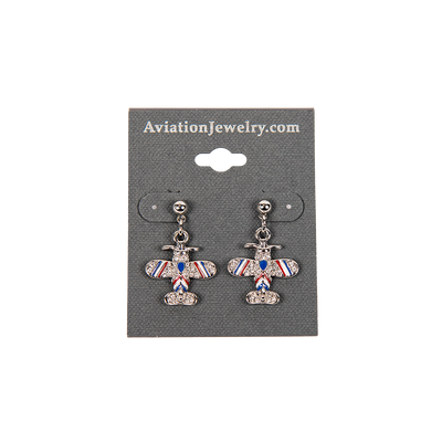 Red, White, and Blue Airplane Earrings