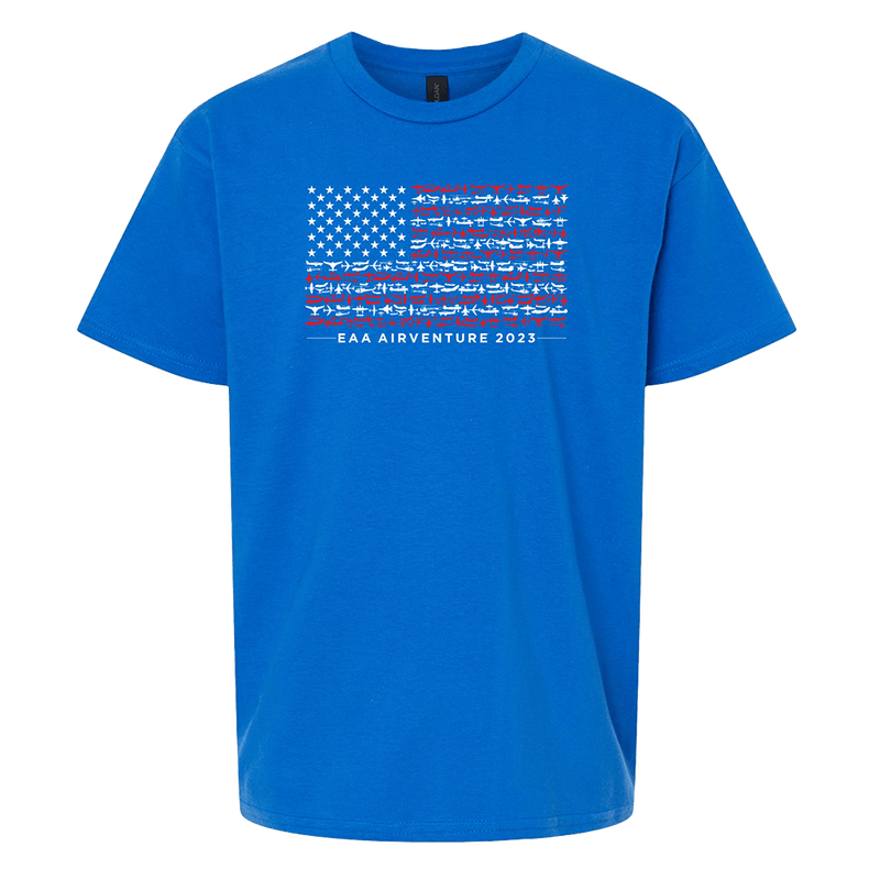 EAA AirVenture 2023 American Flag Youth Hat and T-Shirt