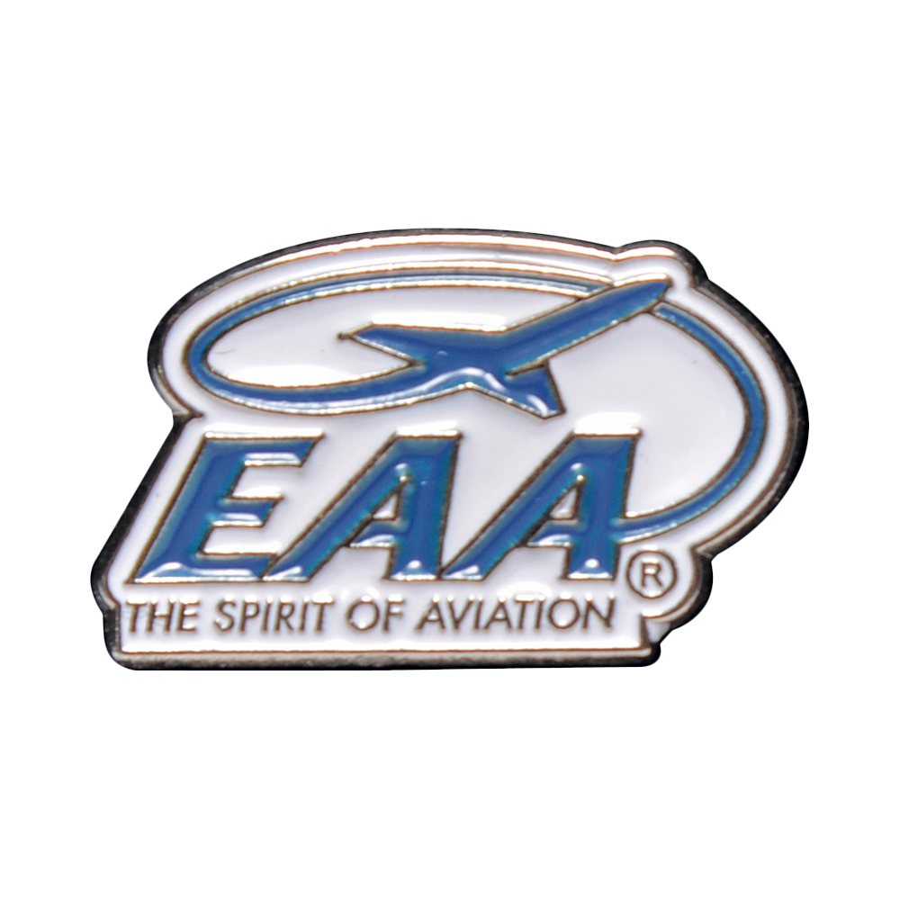 EAA Blue and White Logo Pin Shop EAA Merchandise