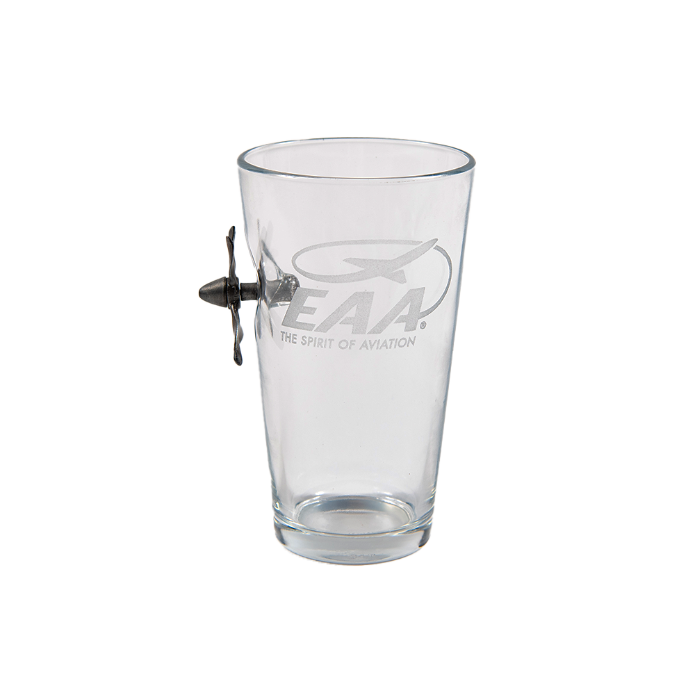 EAA BenShot Airplane Propeller Pint Glass Shop EAA Merchandise