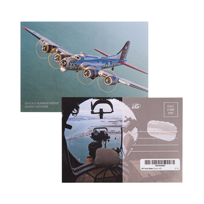 B-17 Aluminum Overcast Over Water Postcard