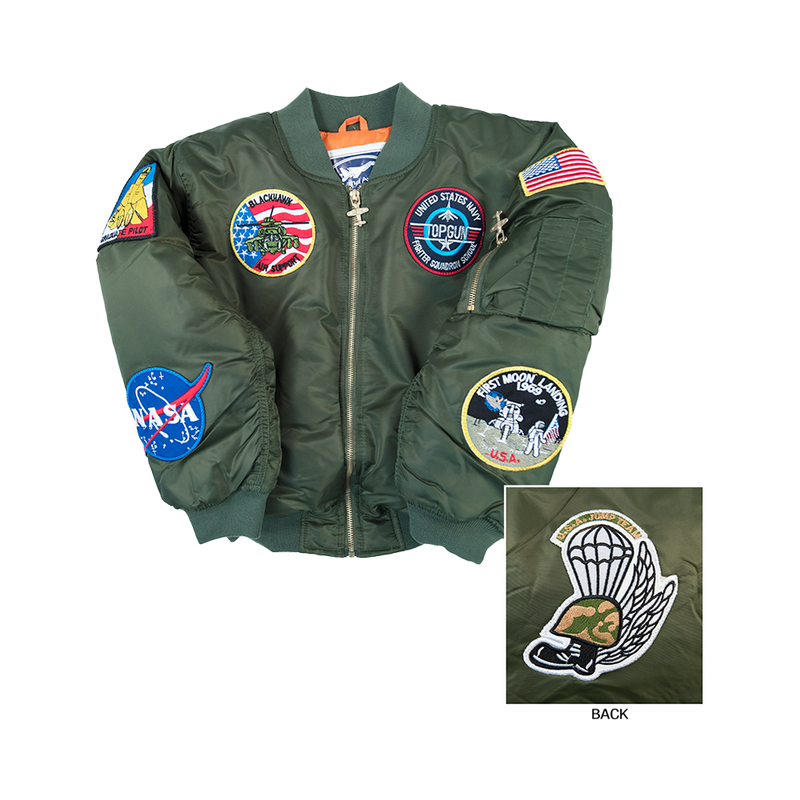 Up & Away MA-1 Youth Green Flight Jacket