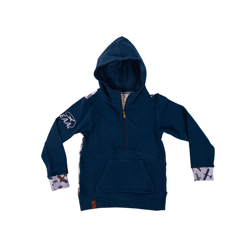 EAA Museum Aircraft Youth 1/2 Zip Sweatshirt by Ampersand Avenue
