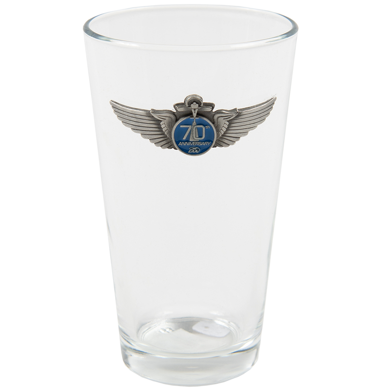 EAA 70th Anniversary Pewter Pint Glass, 16oz