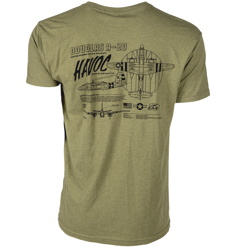 EAA Douglas A-20 Havoc T-Shirt, Olive Green