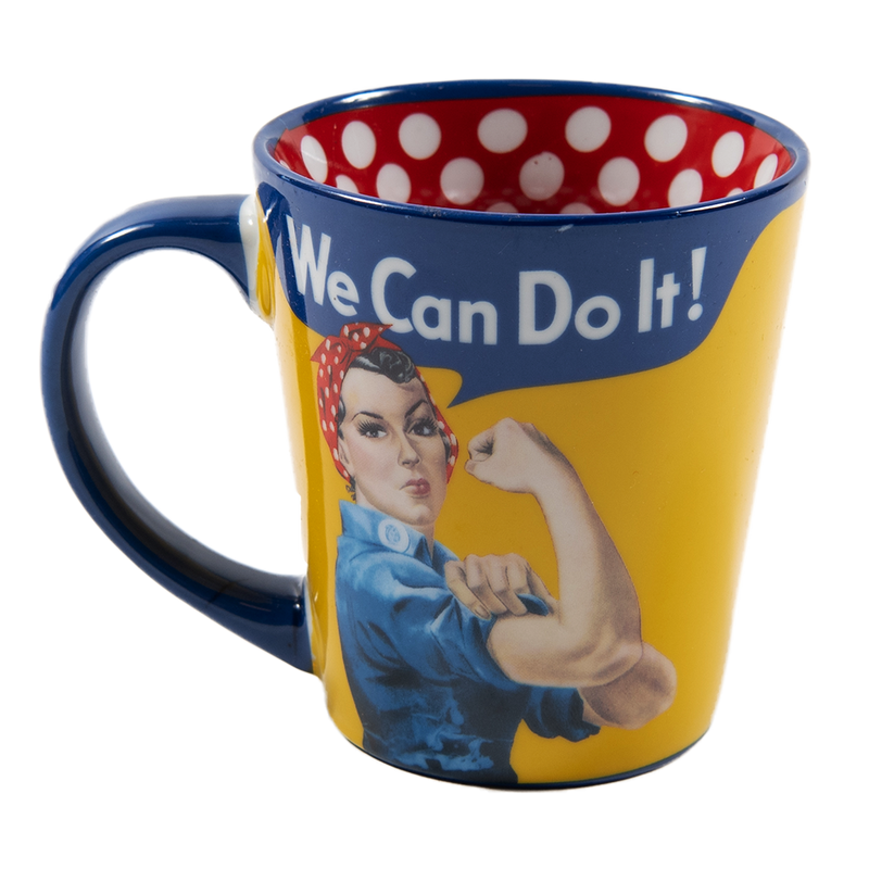 Rosie the Riveter Mug Red with White Dots