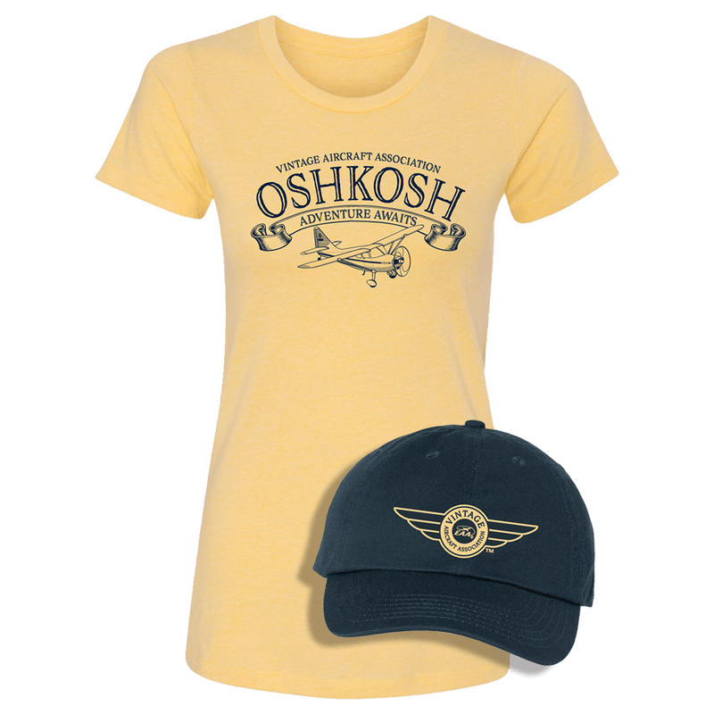 Vintage Aircraft Association Ladies 2025 T-Shirt and Hat Combo