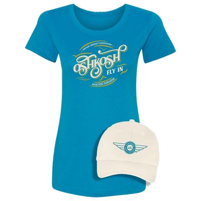 Vintage Aircraft Association Ladies 2025 T-Shirt and Hat Combo