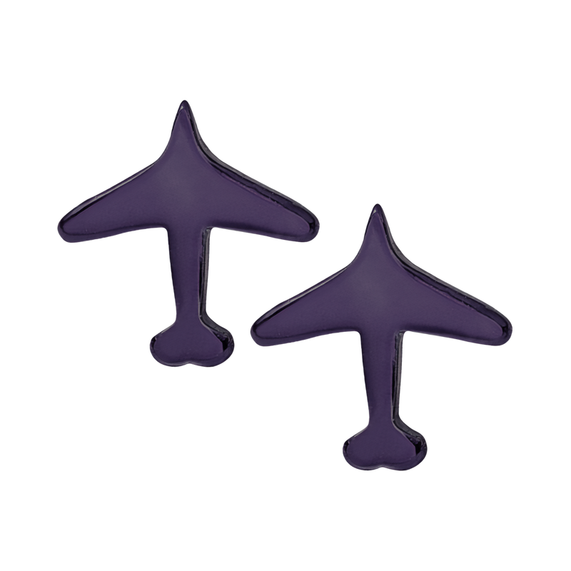 Purple Airplane Stud Earrings