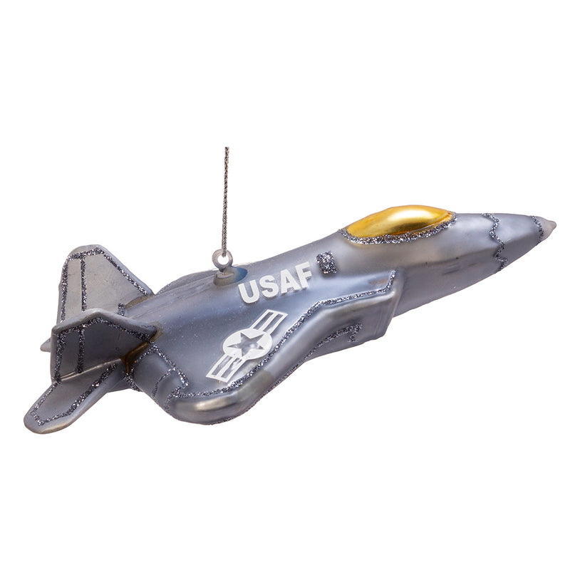 U.S. Air Force Fighter Plane Glass Ornament