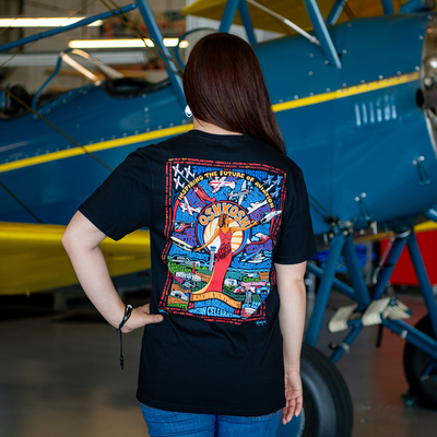 EAA AirVenture Oshkosh 2024 Retro T-Shirt, Black