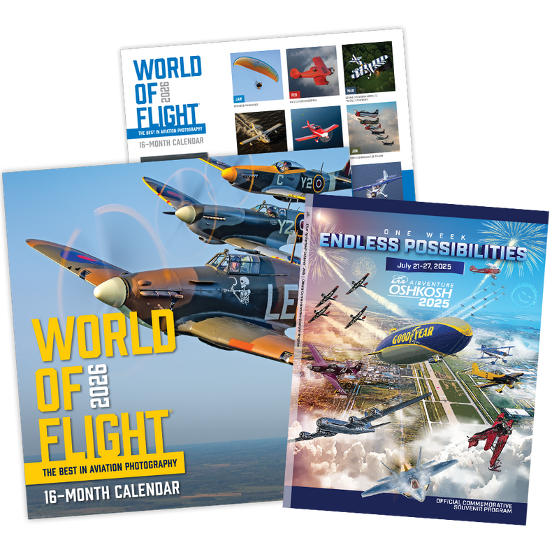 EAA World of Flight Calendar and AirVenture 2025 Program Bundle