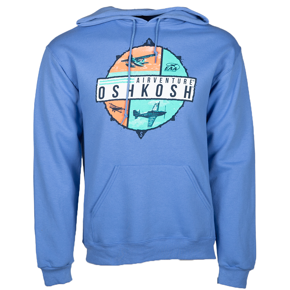 EAA Off the Grid Compass Hoodie, Blue – Shop EAA Merchandise