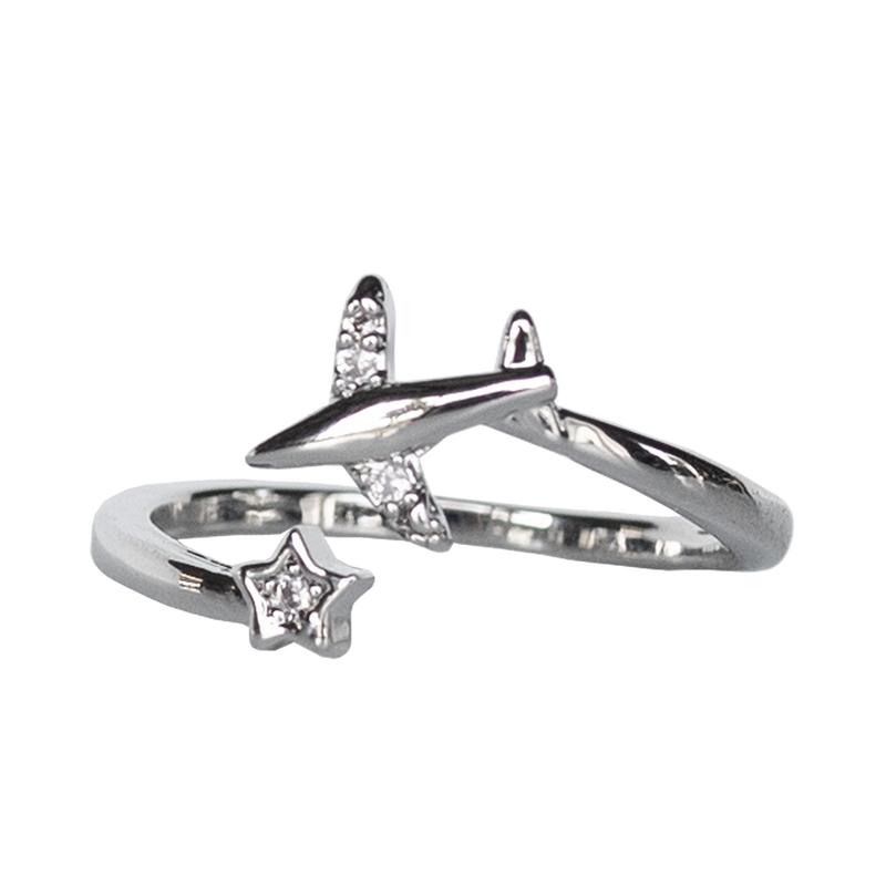 EAA Adjustable Airplane Ring, Silver