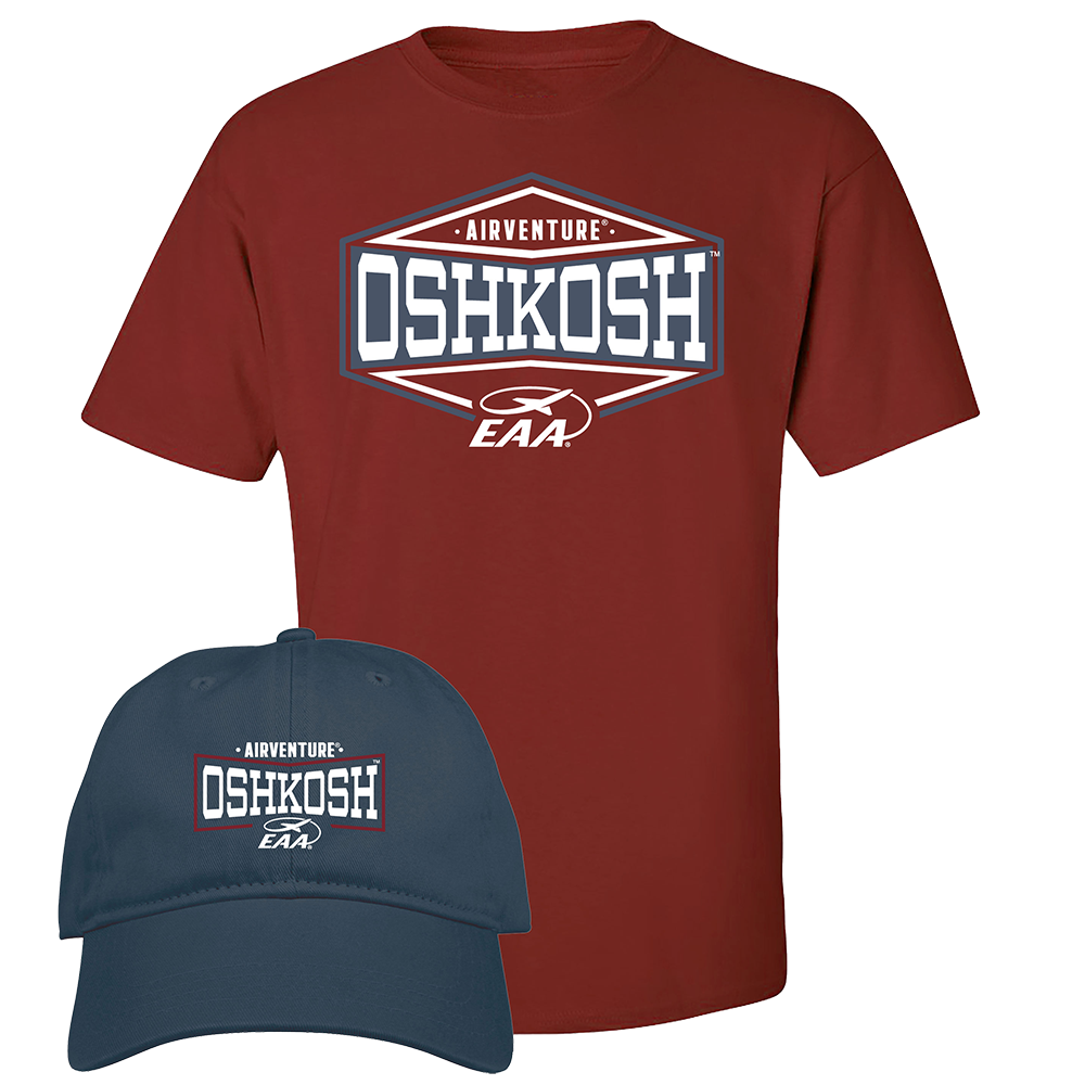 EAA AirVenture Oshkosh 2025 Hat and Tee Set Shop EAA Merchandise