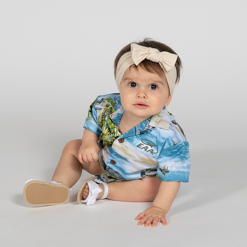 EAA Baby Warbird WWII Cotton Hawaiian Set, Blue