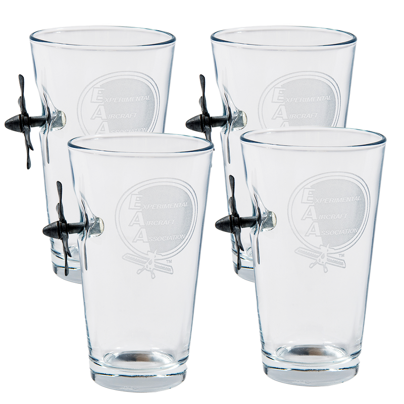 EAA Heritage BenShot Airplane Propeller Pint Glass Set