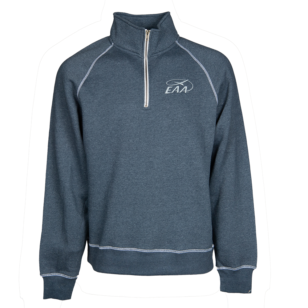 EAA Embroidered Quarter Zip Sweatshirt, Navy Shop EAA Merchandise