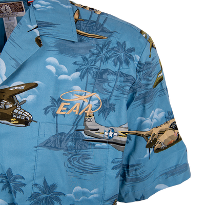 EAA Men's Aircraft Legends of WWII Hawaiian Shirt