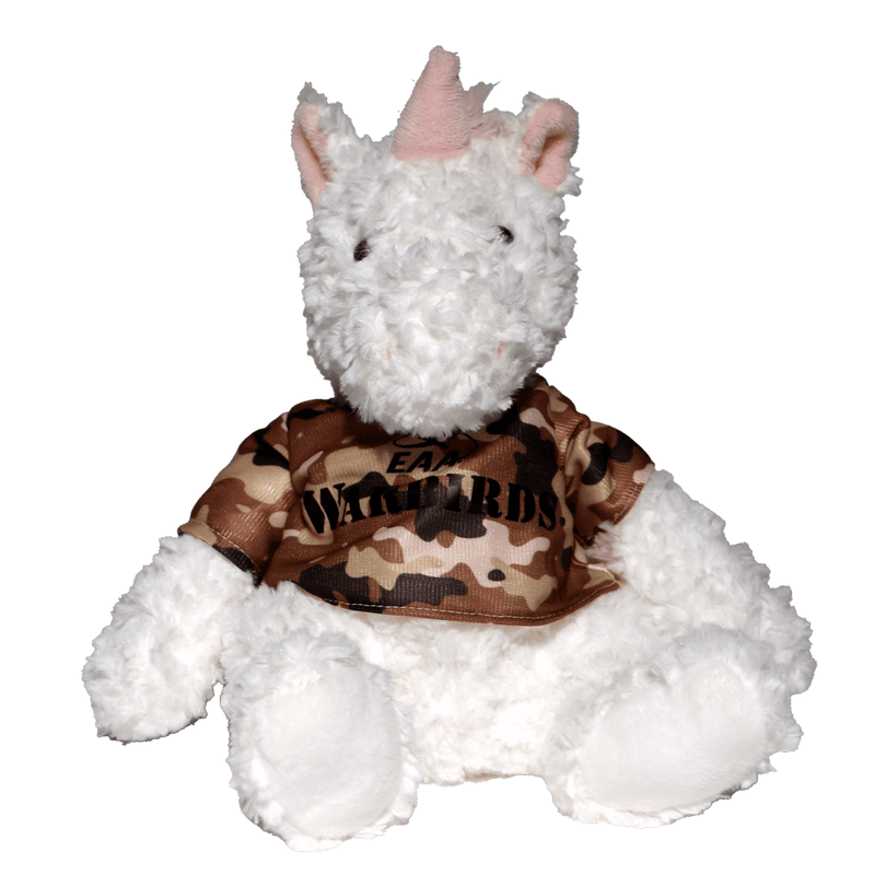 Stuffed White Unicorn Camo Tee Cuddle Buddies - WB