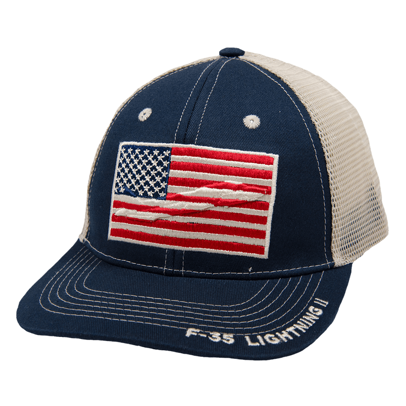 Cap Navy 3D F-35 in Flag-WB