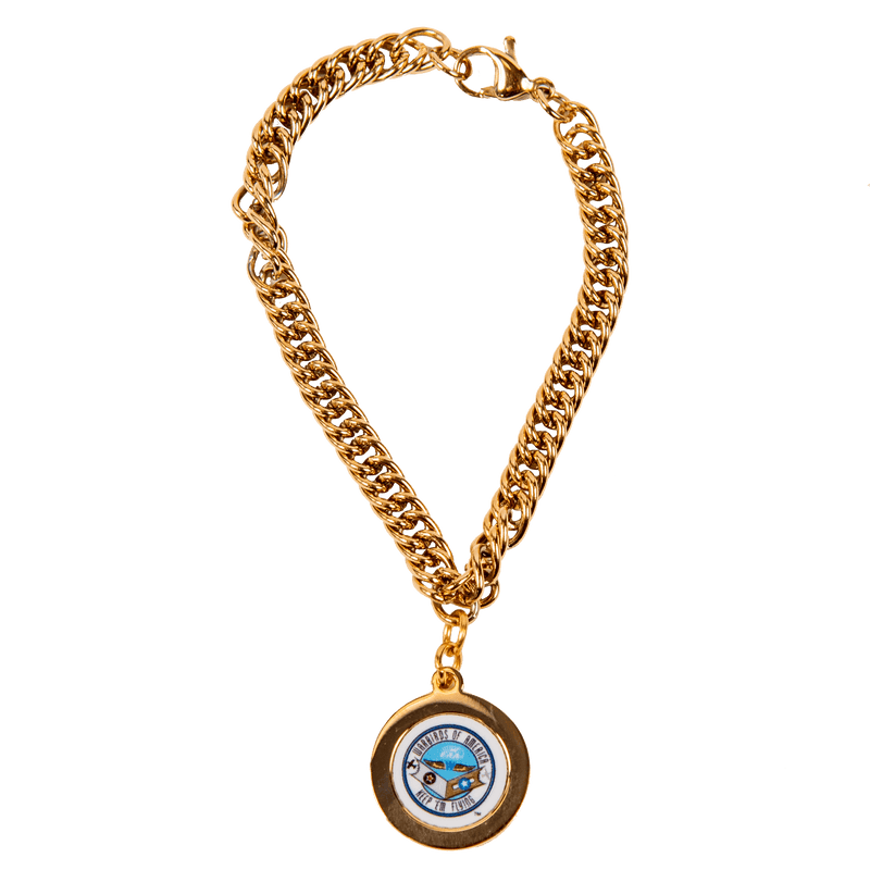 Charm Bracelet Gold Round Logo-WB