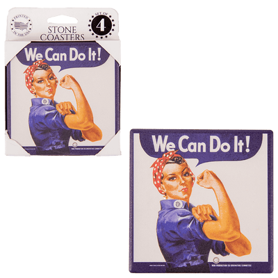 Set of Four Rosie the Riveter Stone Coasters