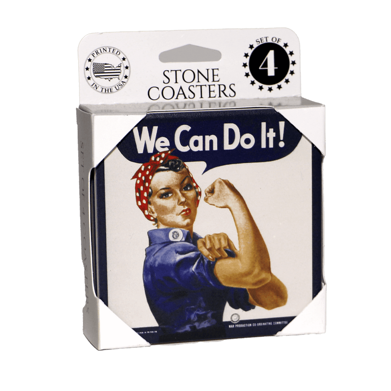 Set of Four Rosie the Riveter Stone Coasters