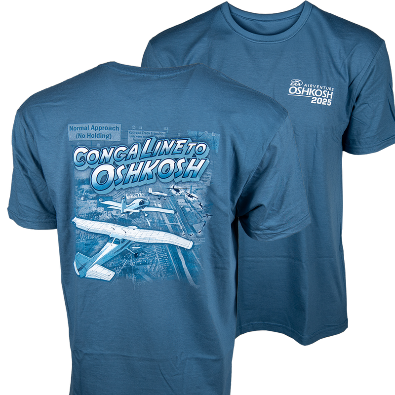 EAA AirVenture Oshkosh 2025 Conga Line to Oshkosh T-Shirt