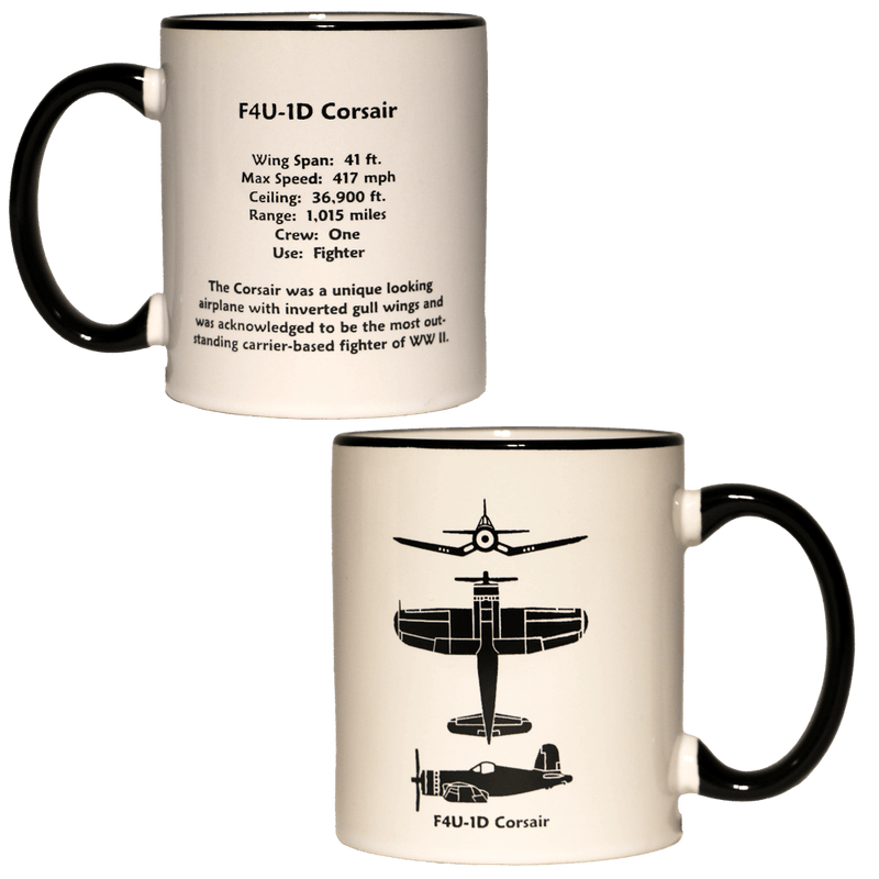 Mug Spotter White w/Black F4U