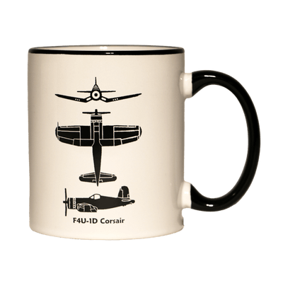 Mug Spotter White w/Black F4U