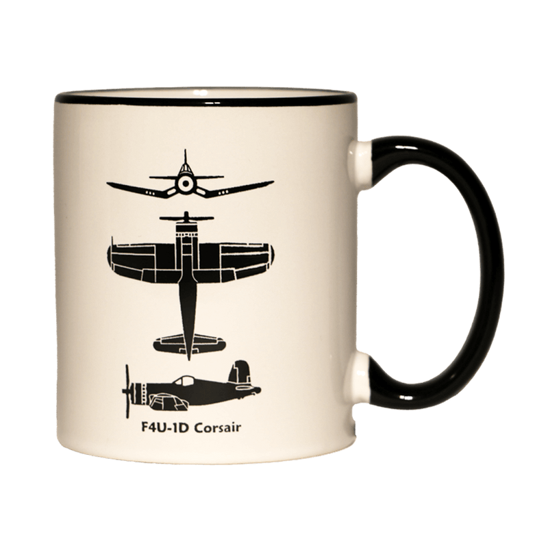 Mug Spotter White w/Black F4U