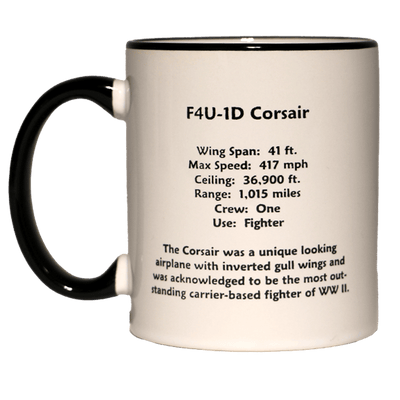 Mug Spotter White w/Black F4U