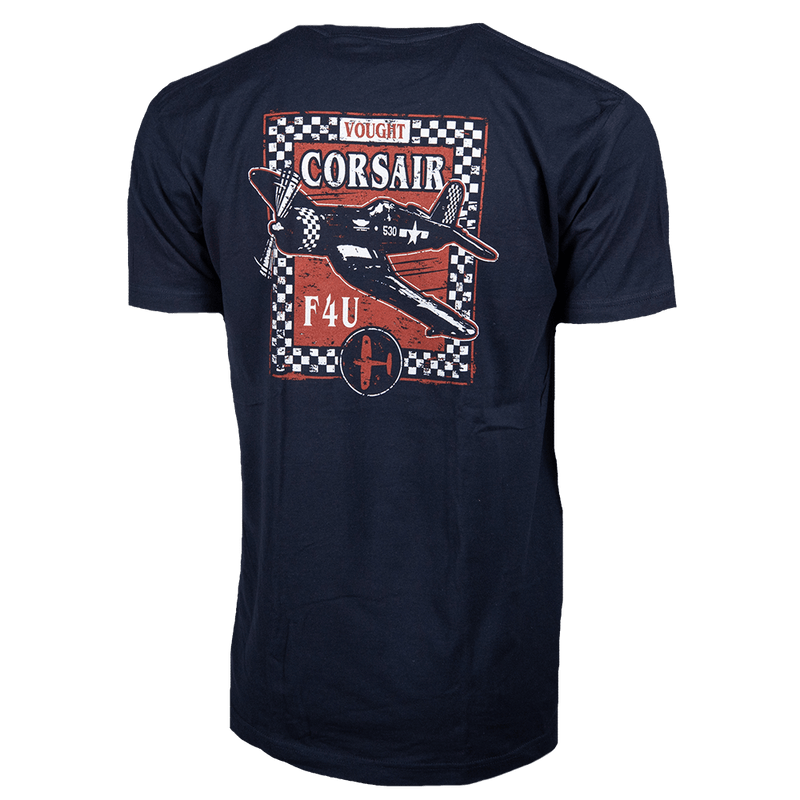 Tshirt Vought Corsair F4U Checkers-WB
