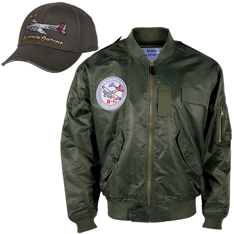 EAA B-17 Aluminum Overcast 3XL Crew Jacket with Hat Bundle