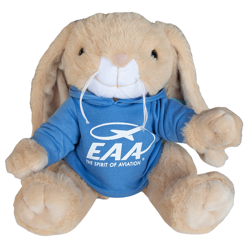 EAA Floppy-Ear Bunny Plush – 12" with Hooded Sweatshirt