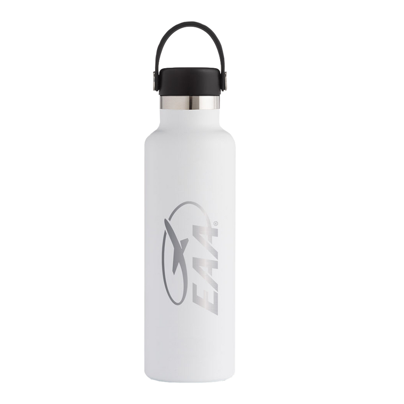 EAA Hydro Flask Standard Mouth White Water Bottle, 21oz