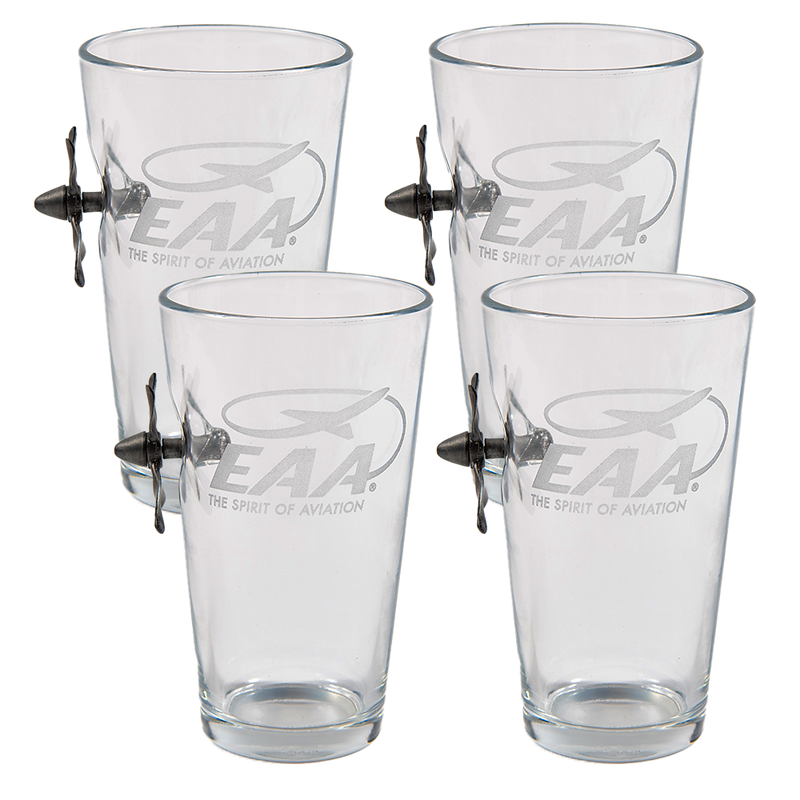 EAA BenShot Airplane Propeller Pint Glass Set