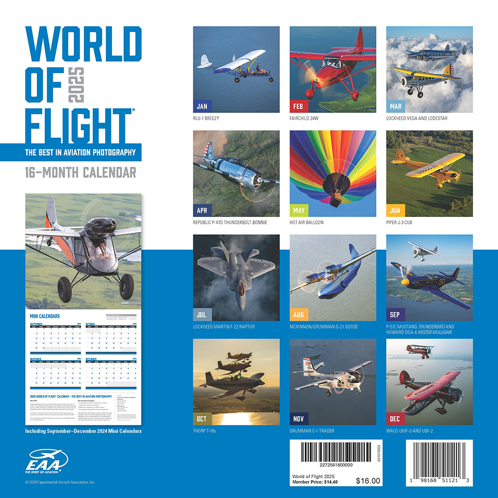 EAA World of Flight 2025 Calendar Shop EAA Merchandise