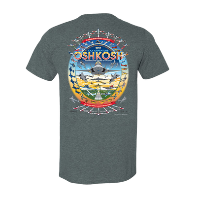 EAA Men's AirVenture Oshkosh 2024 Event T-Shirt, Grey