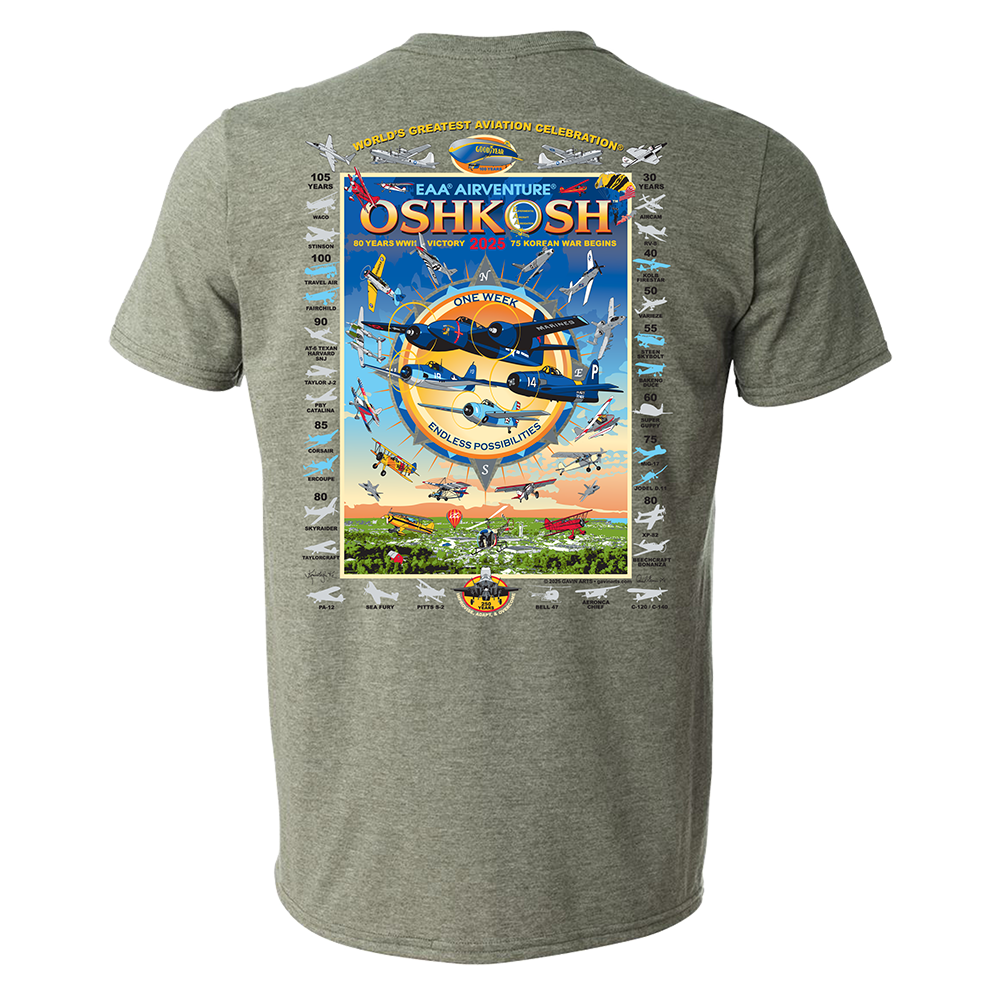 EAA AirVenture Oshkosh 2025 Event T-Shirt, Green – Shop EAA