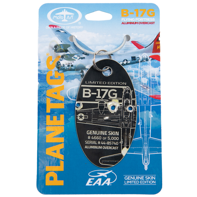 EAA B-17 Aluminum Overcast PlaneTags, Black Paint & Rivets